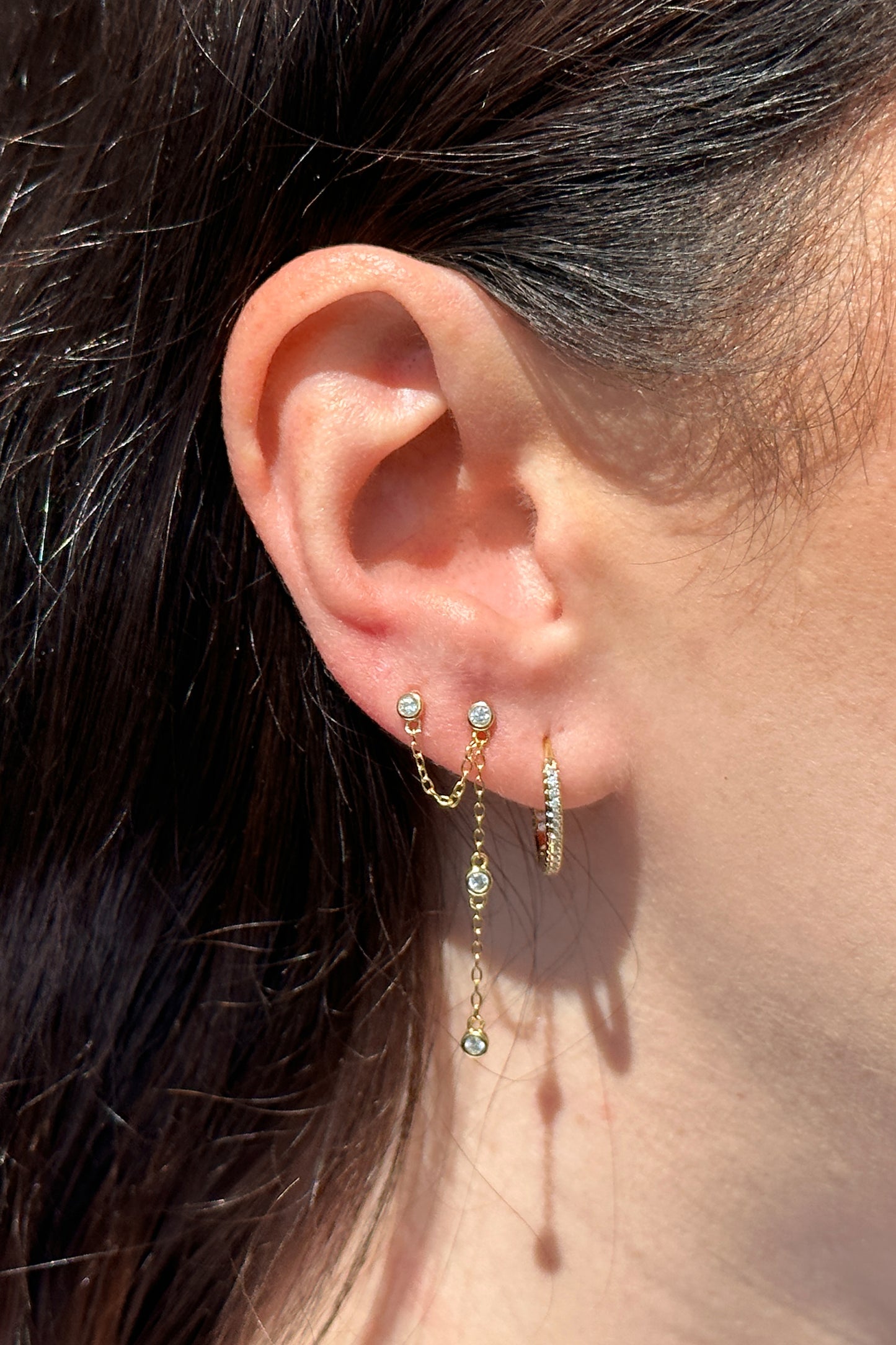 IVY DANGLE STUD EARRING GOLD