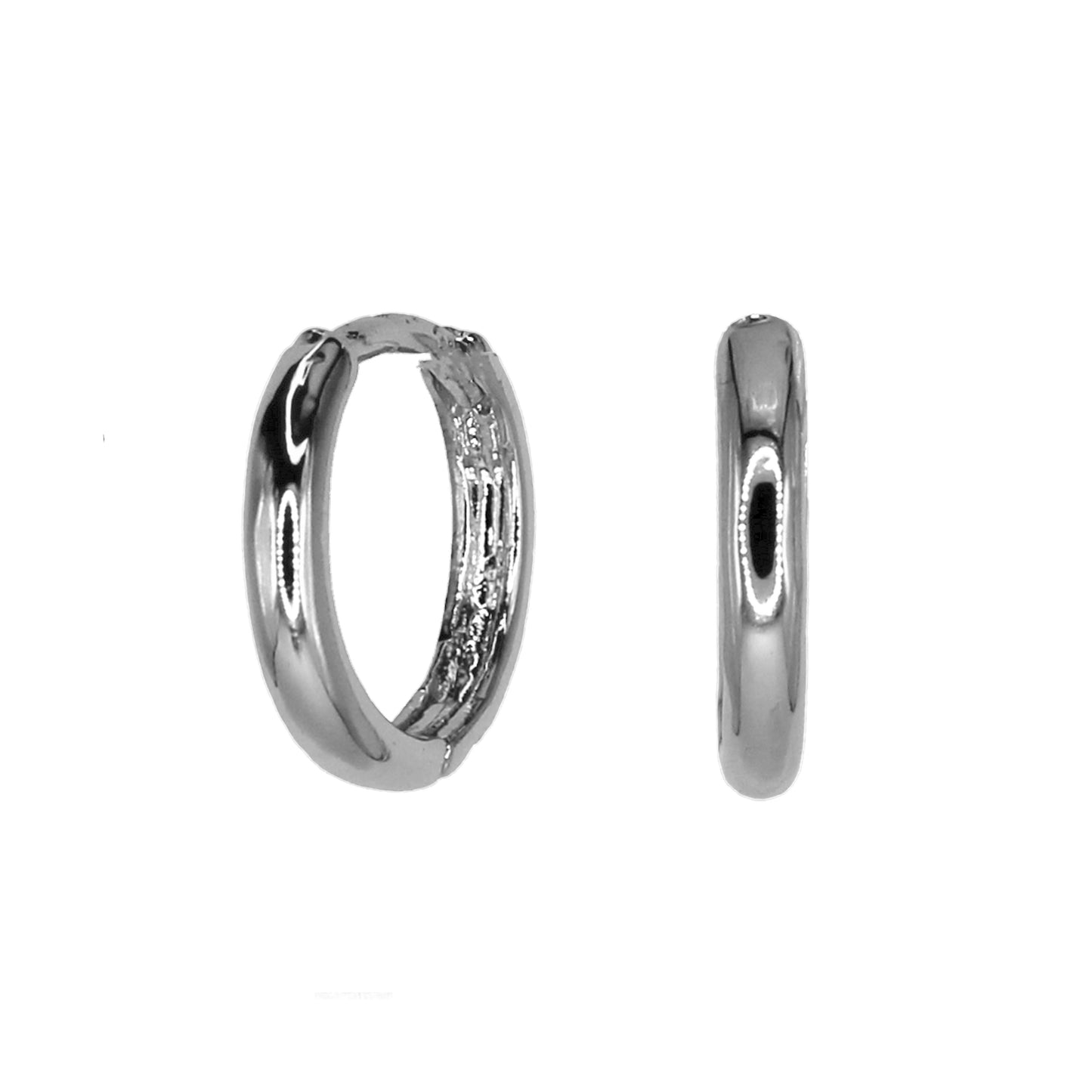 CLASSIC HUGGIE HOOP EARRINGS SILVER
