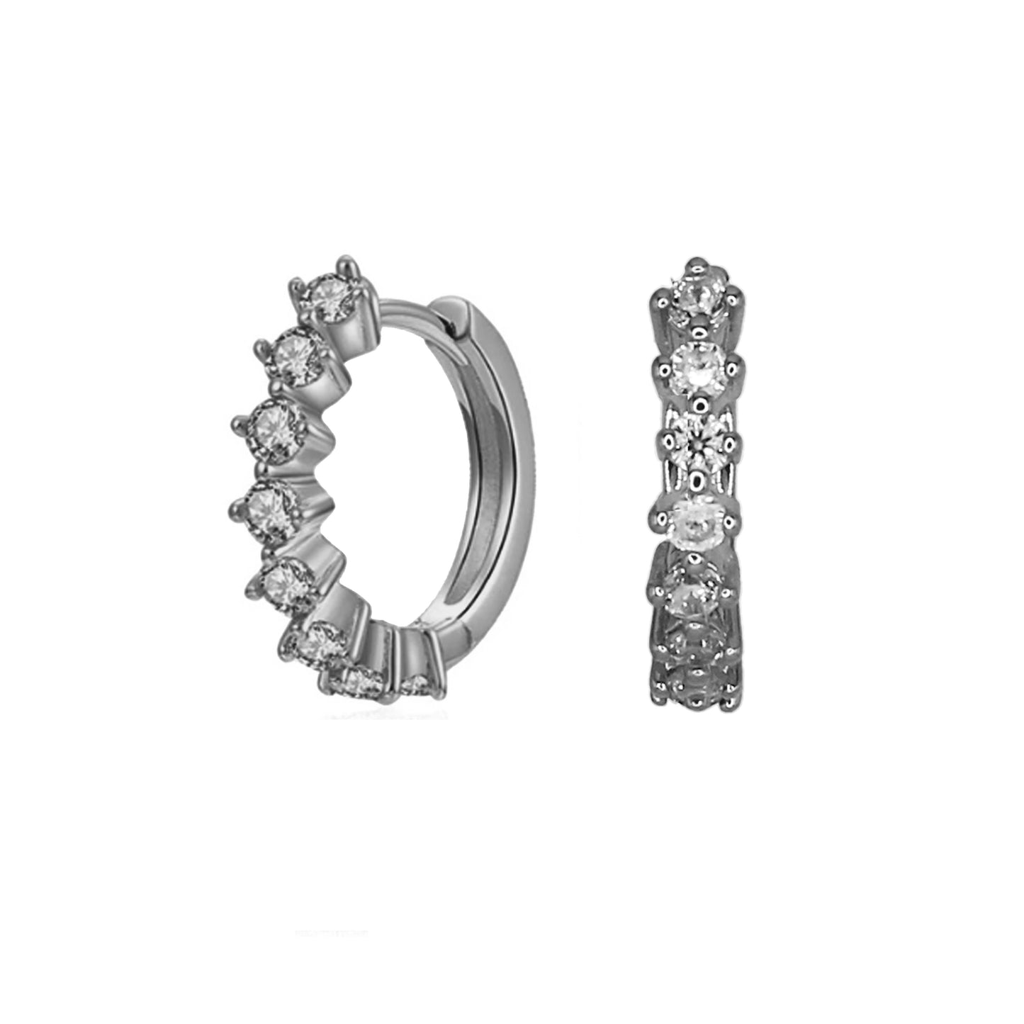 PHAEDRA HUGGIE HOOP EARRINGS SILVER