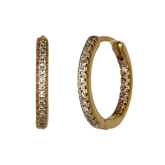 CRYSTAL ETERNITY HOOP EARRINGS GOLD