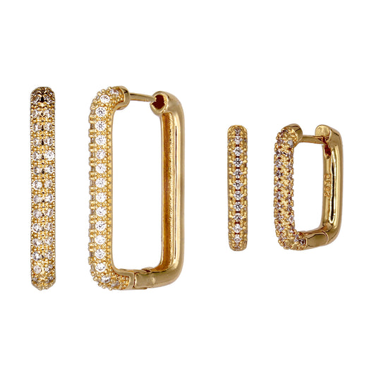 ALI HOOP EARRING STACK SET GOLD