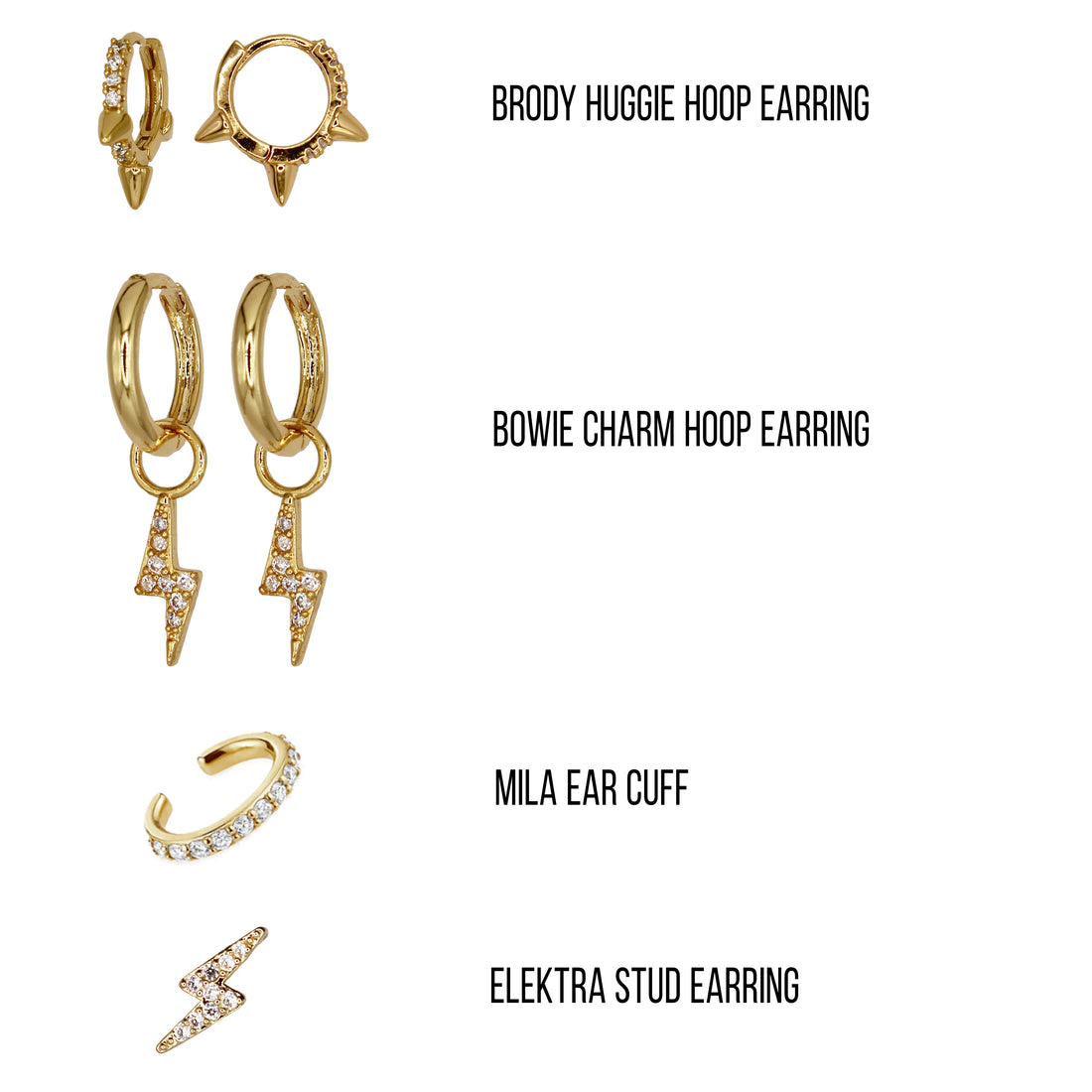 JAGGER EARRING STACK SET GOLD – STAKD Jewellery