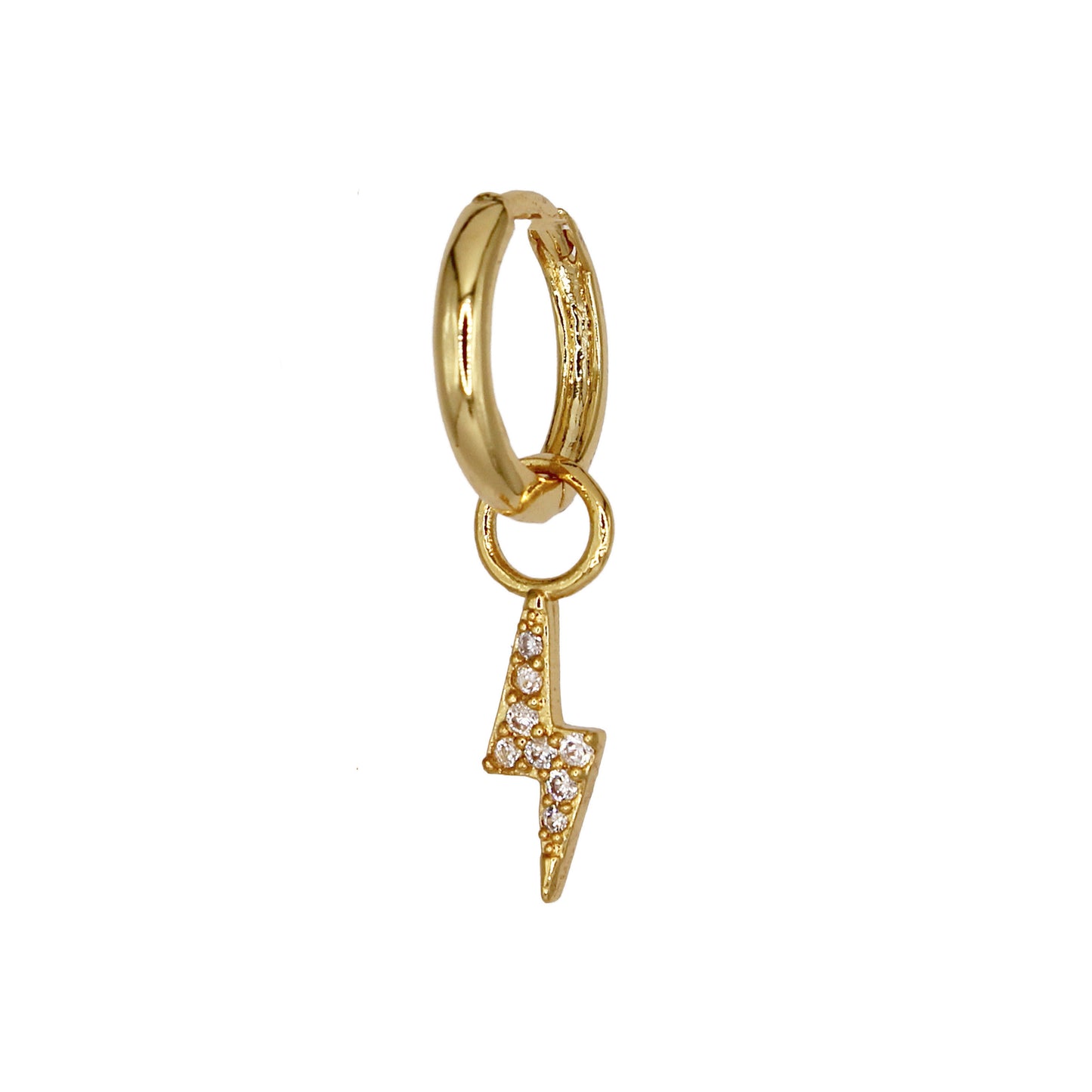 BOWIE CHARM HOOP EARRINGS GOLD