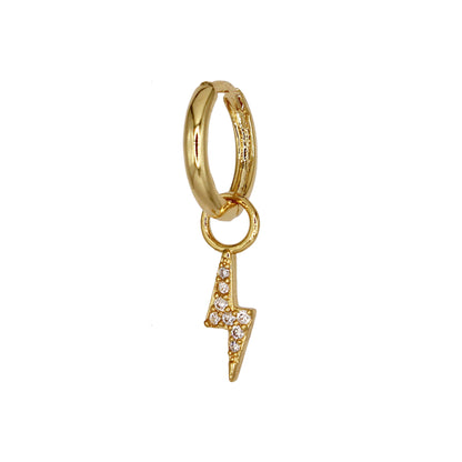 BOWIE CHARM HOOP EARRINGS GOLD