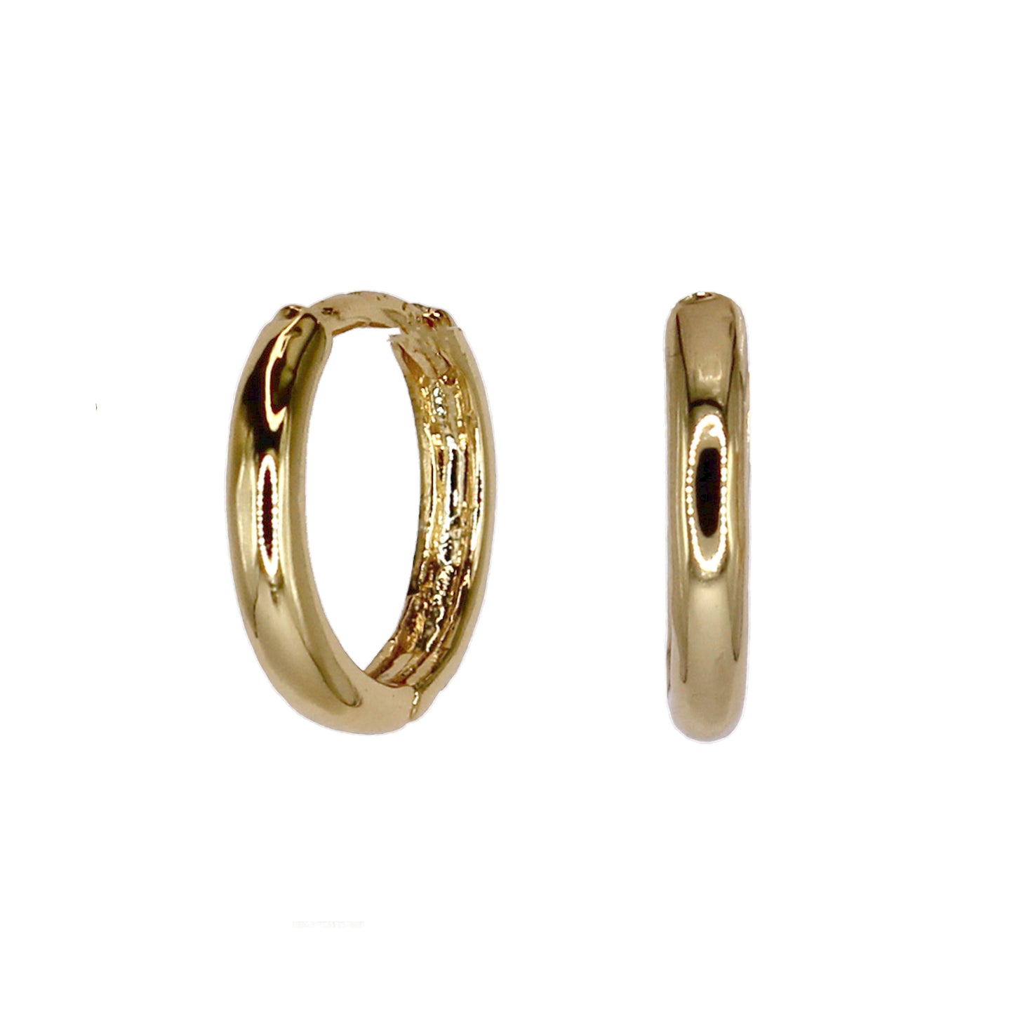 CLASSIC HUGGIE HOOP EARRINGS GOLD