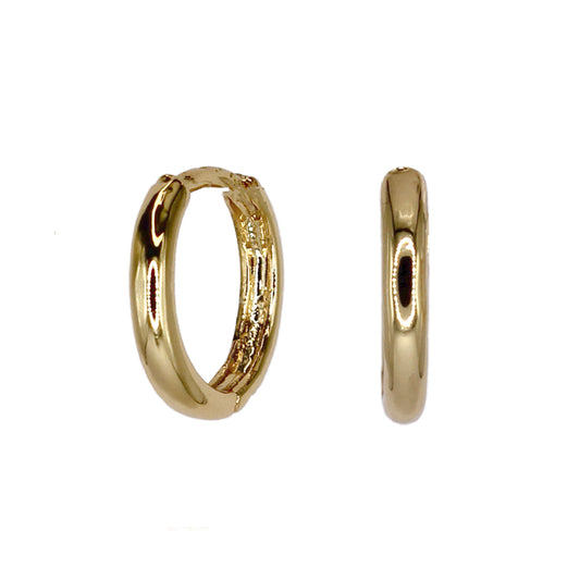 CLASSIC HUGGIE HOOP EARRINGS GOLD