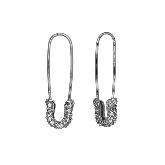 COCO SAFETY PIN EARRINGS SILVER