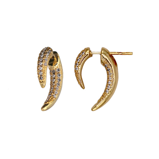 JAYME FRONT BACK EARRINGS GOLD