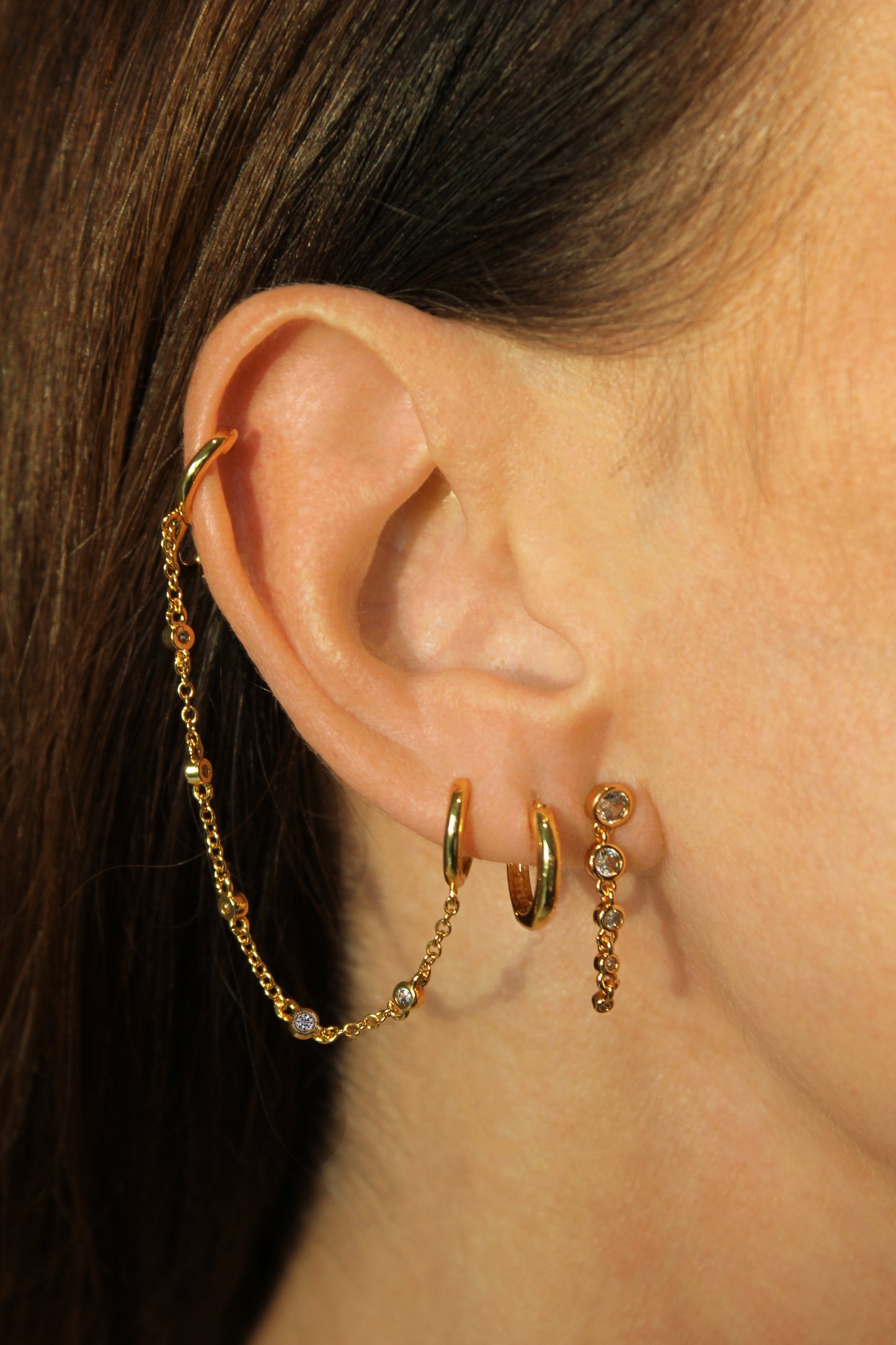 LENNOX CONNECTOR HOOP EARRINGS GOLD