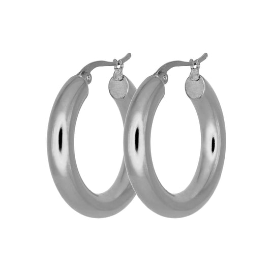 HAILEY MEDIUM HOOP EARRINGS SILVER
