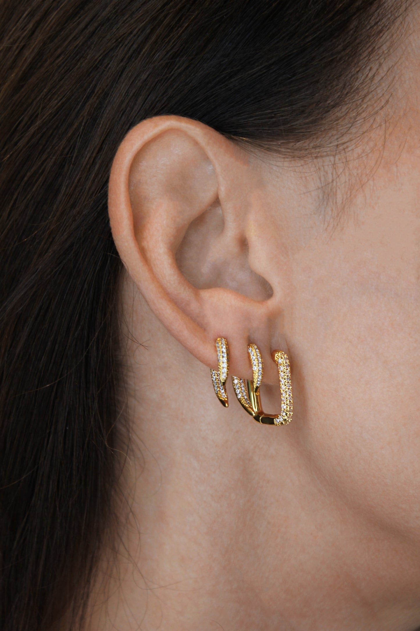 JAYME FRONT BACK EARRINGS GOLD