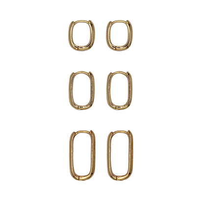 ALEXA HOOP EARRING STACK SET GOLD