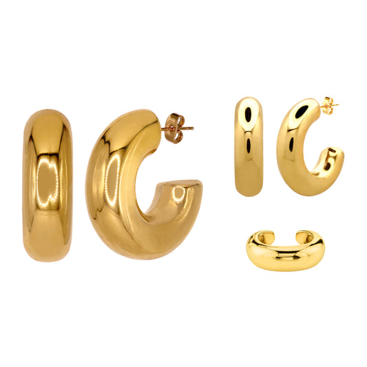 ZOE EARRING STACK SET IN GOLD